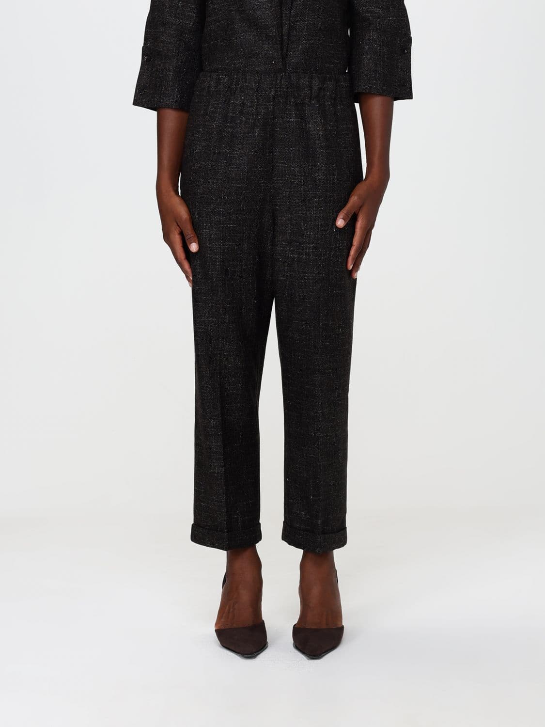 Liviana Conti Felipe High-Waisted Cropped Wool-Blend Trousers
