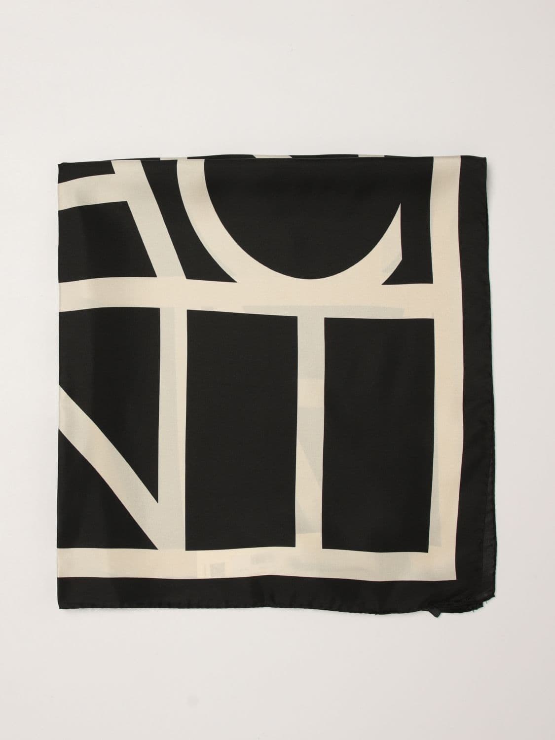 Liviana Conti Patterned Pure Silk Foulard with Logo Print