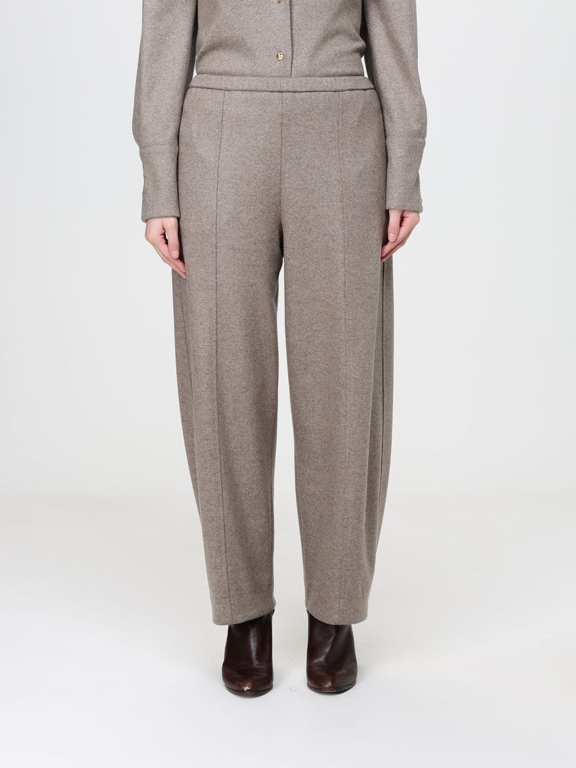 Liviana Conti Joseph Baggy Cashmere-Blend Trousers with Elastic Waist