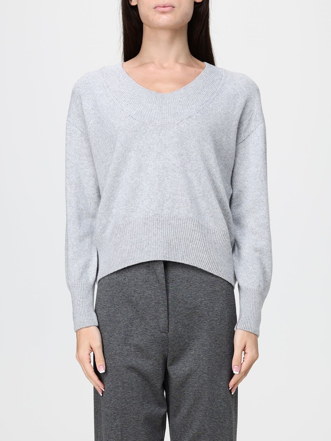 Liviana Conti Esther V-Neck Jumper in Wool, Silk and Cashmere Blend