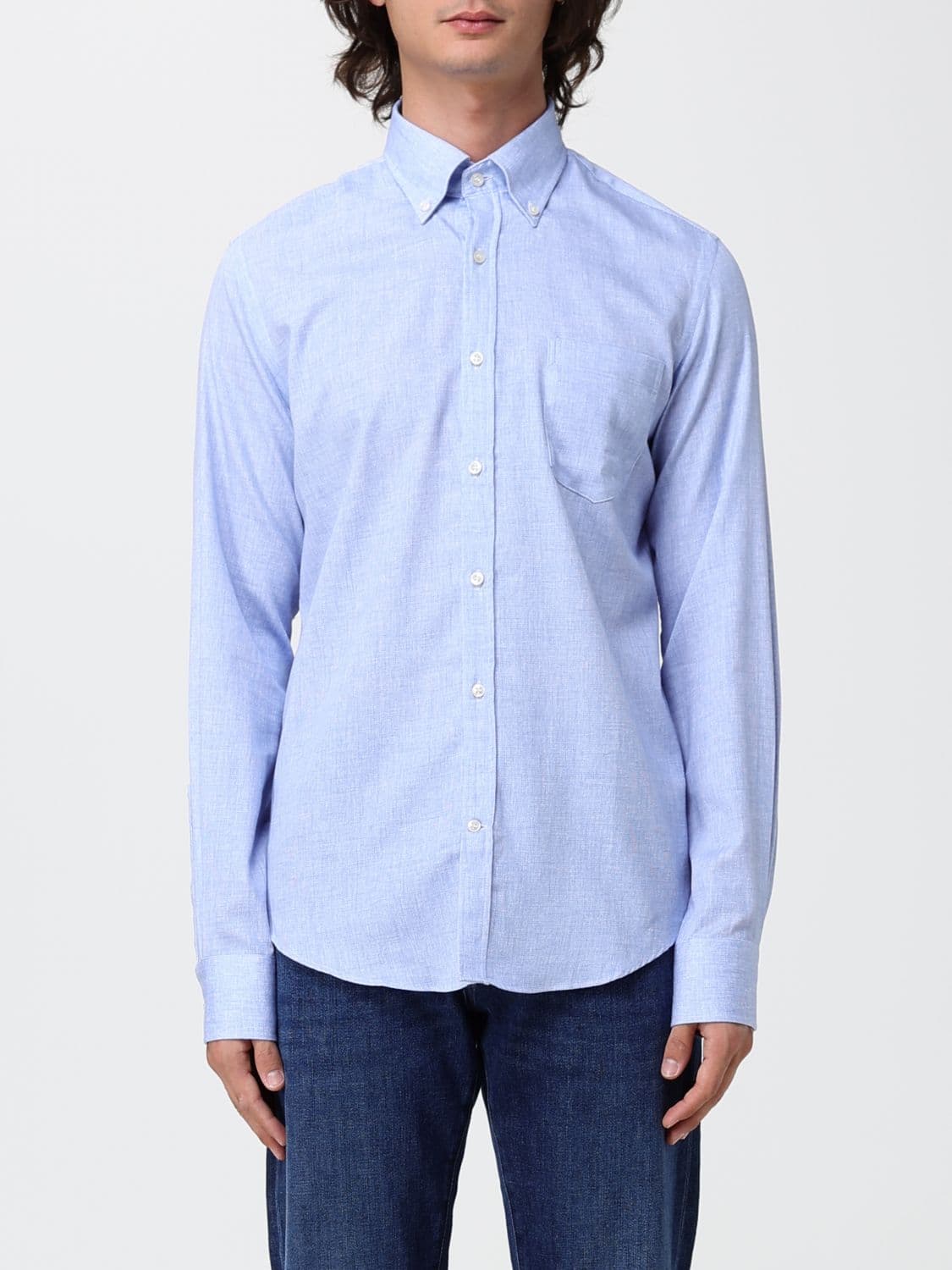Paul & Shark Slim Fit Cotton Casual Shirt with Button-Down Collar