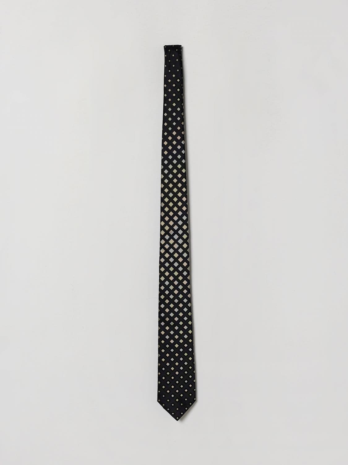 Emporio Armani Pure Silk Tie with Check Pattern · OS