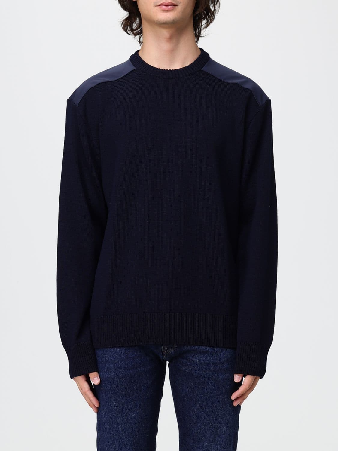 Paul & Shark Crewneck Jumper in Technical Wool Blend with Ribbed Trims