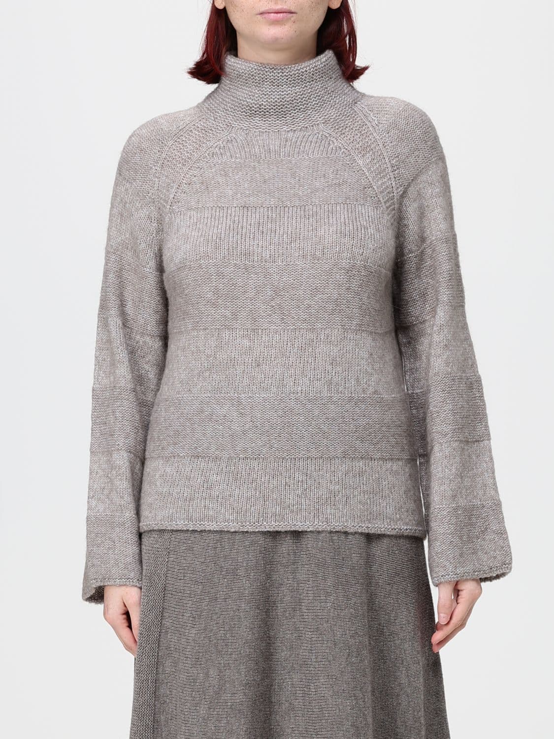 Emporio Armani Striped Wool Blend Turtleneck Jumper