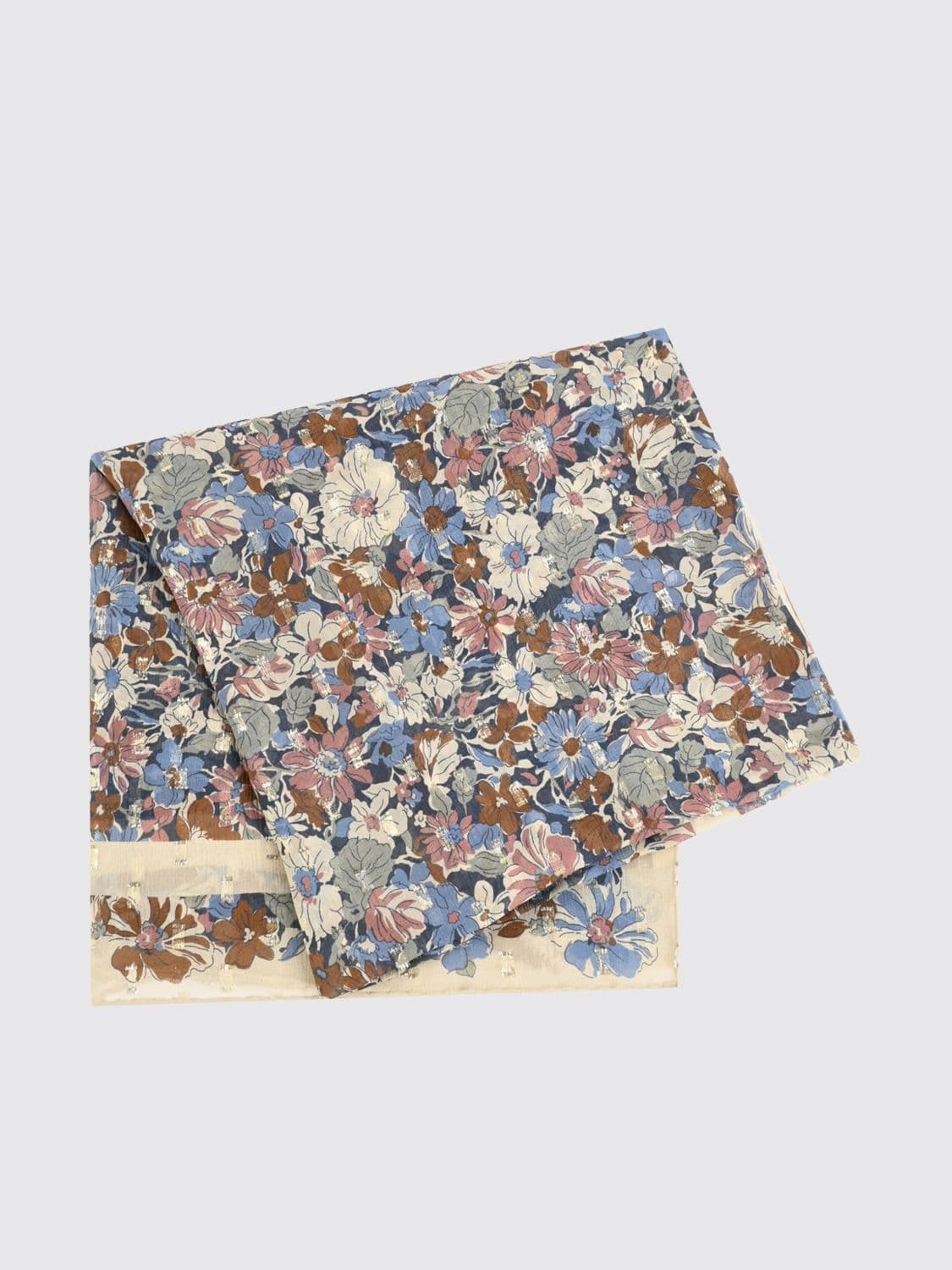 Valentino Garavani Floral Print Silk Scarf with Metallised Fibre · OS
