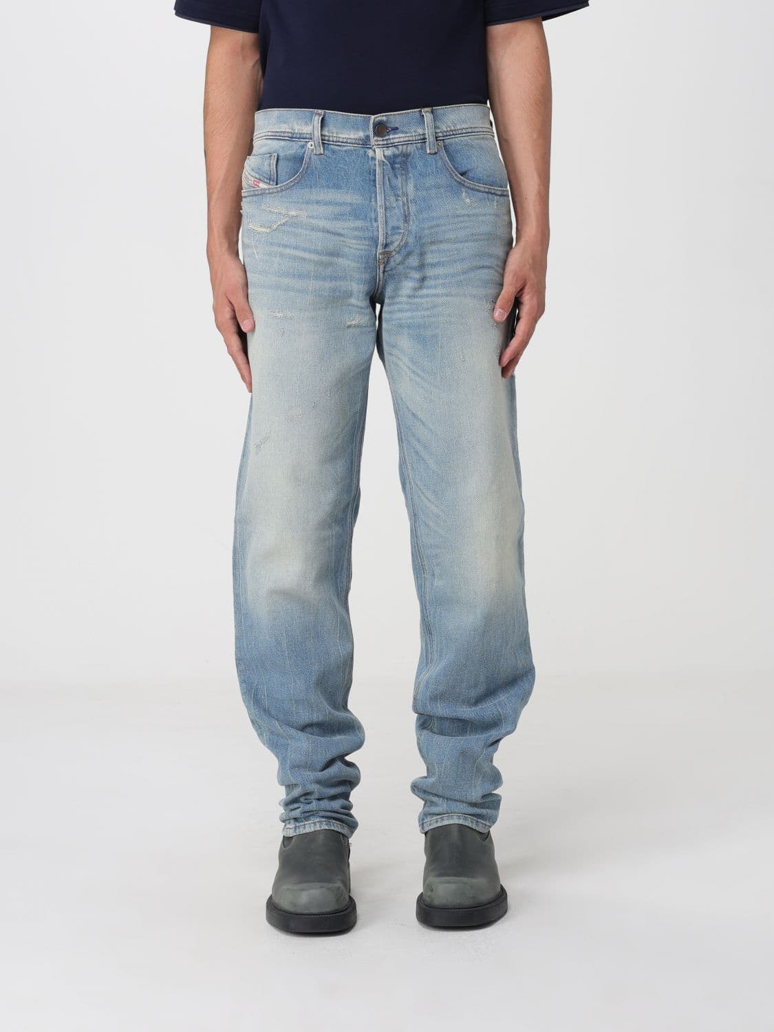 Diesel 2023 D-Finitive Straight Jeans in Cotton Denim with Worn Effect
