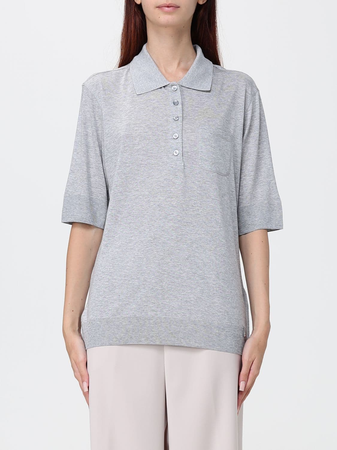 Herno Cotton-Blend Knit Polo Shirt with Dropped Shoulders