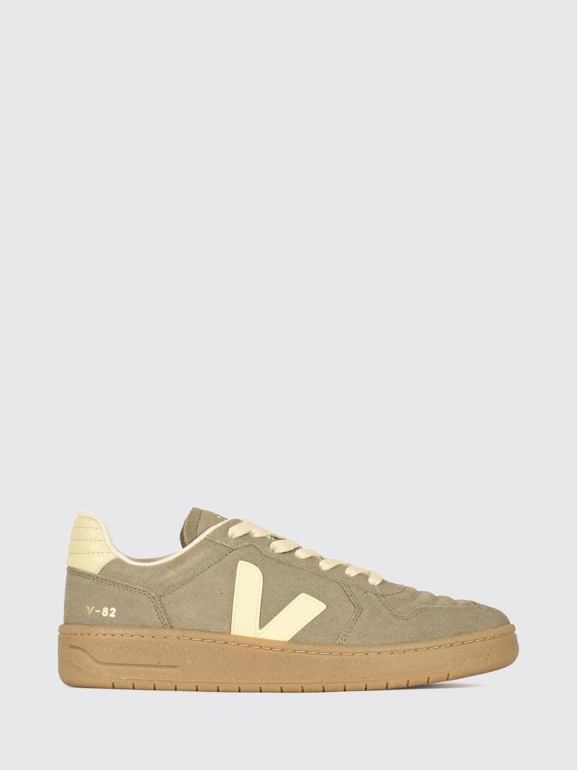 Veja V-82 II Leather and Suede Sneakers with Contrast Logo and Sustainable Sole
