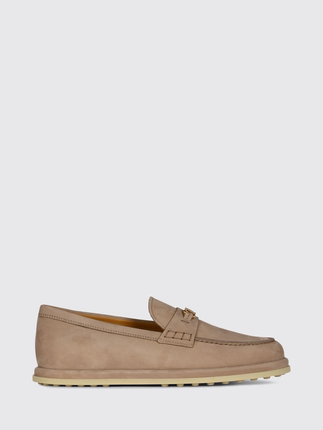 Tod's Nubuck Penny Loafers with T Timeless Accessory and Gommino Sole
