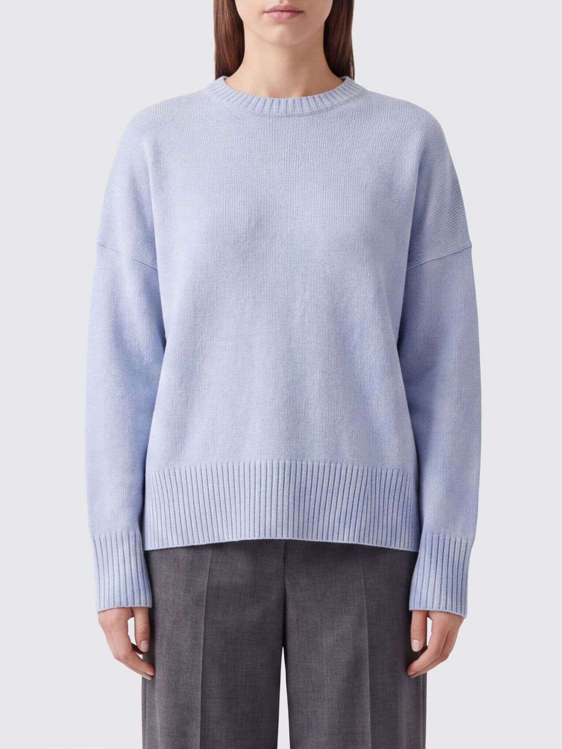 Loulou De Saison Dropped Shoulder 100% Cashmere Crewneck Sweater