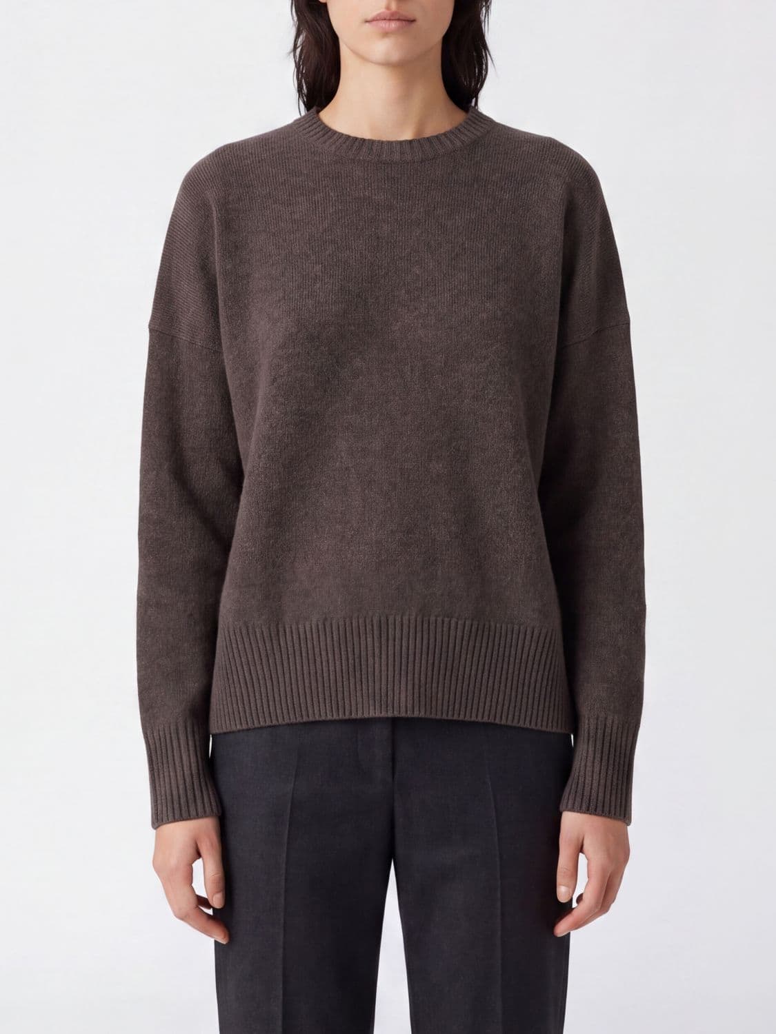 Loulou De Saison Dropped Shoulder 100% Cashmere Crewneck Sweater