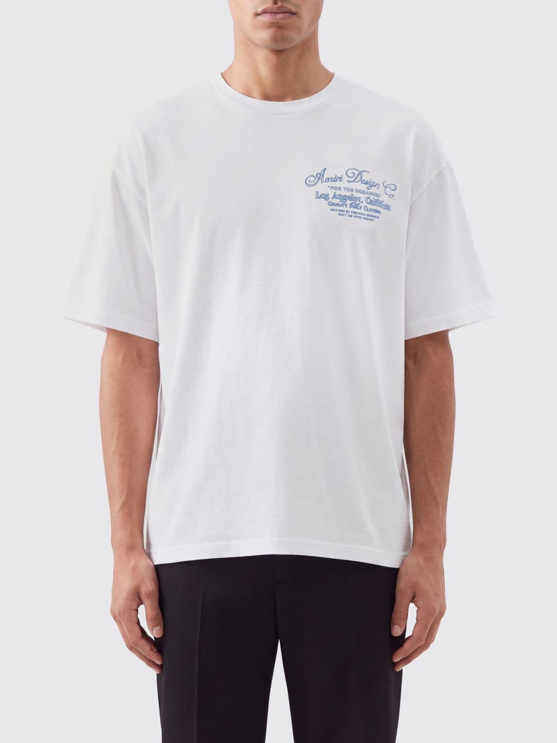 Amiri Contrast Graphic Print Cotton Crewneck T-Shirt