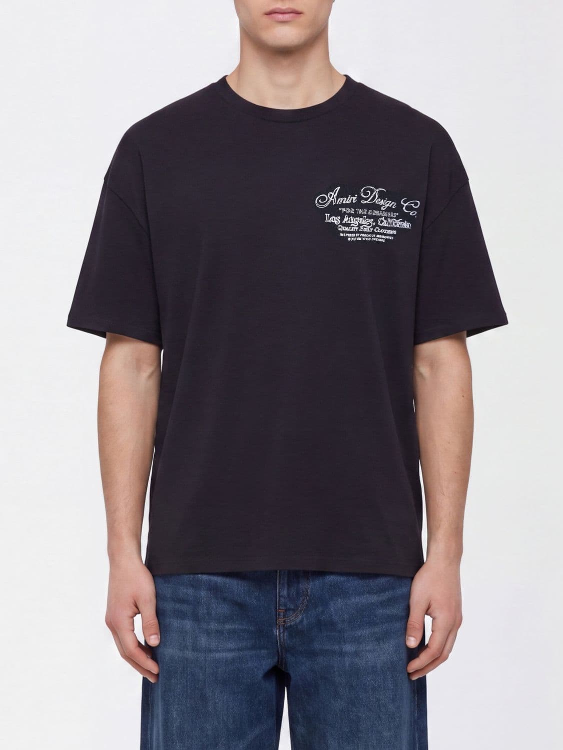 Amiri Contrast Graphic Print Cotton Crewneck T-Shirt