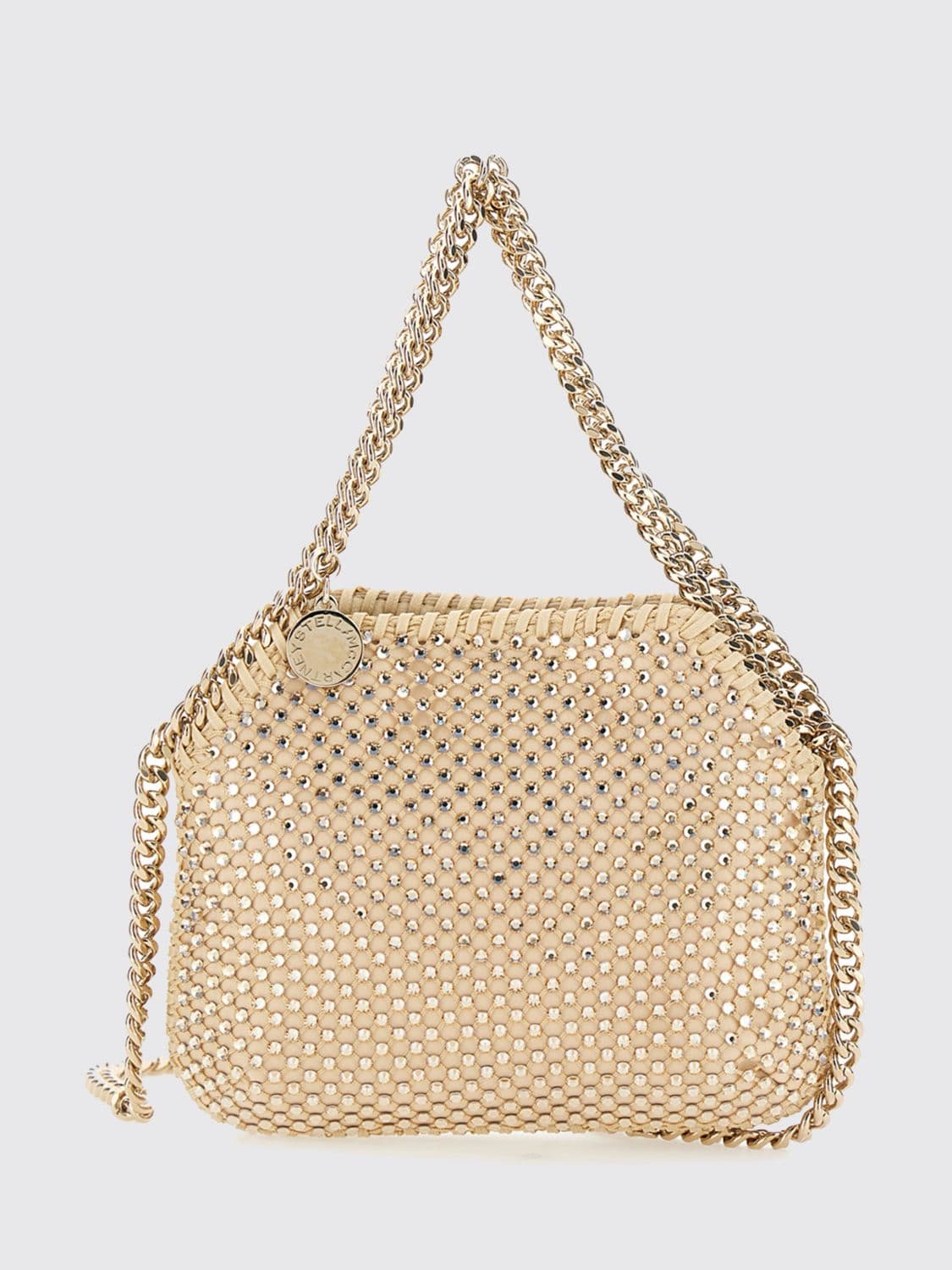 Stella Mccartney Falabella Mini Tote Bag covered in Crystals with Chain Detail