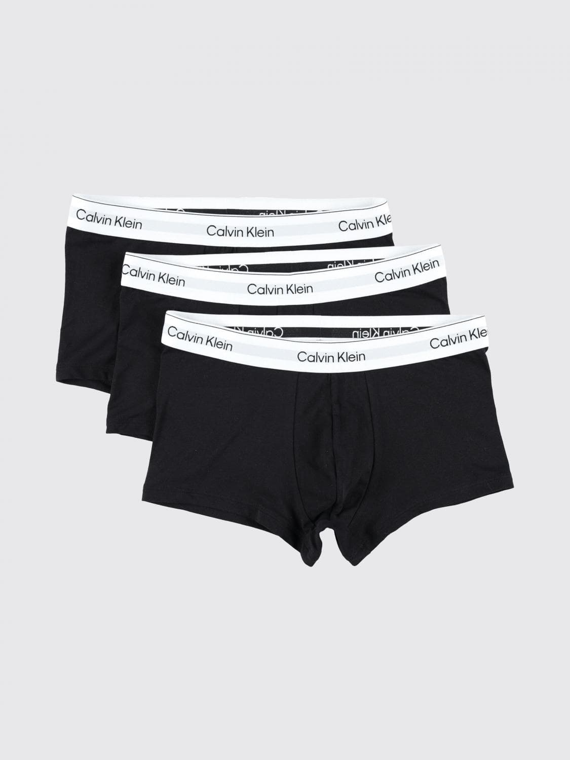 Calvin Klein Two-Pack of Stretch Cotton Boxer Trunks with Logo Waistband