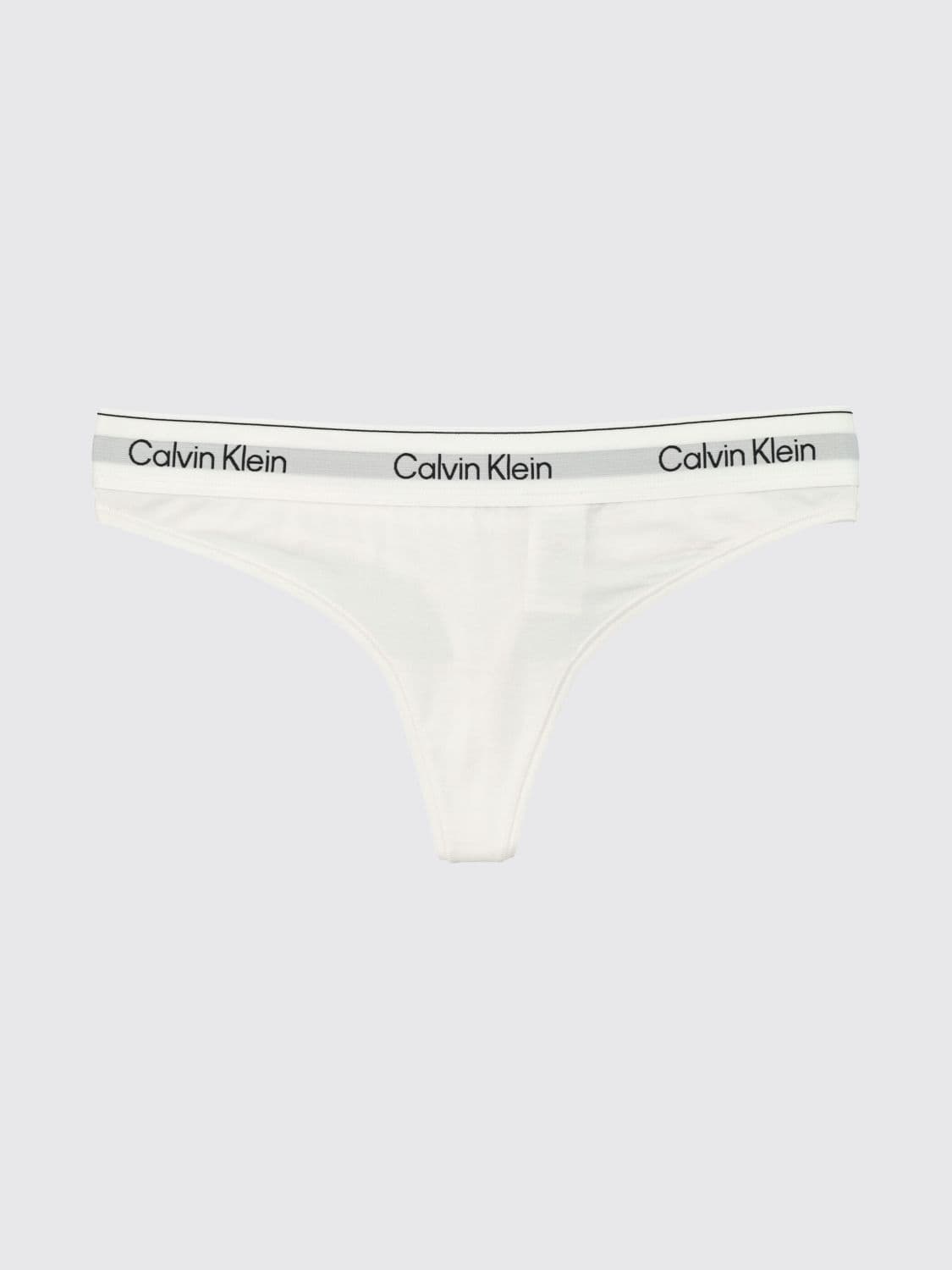 Calvin Klein Cotton and Modal Blend Thong with Logo Waistband