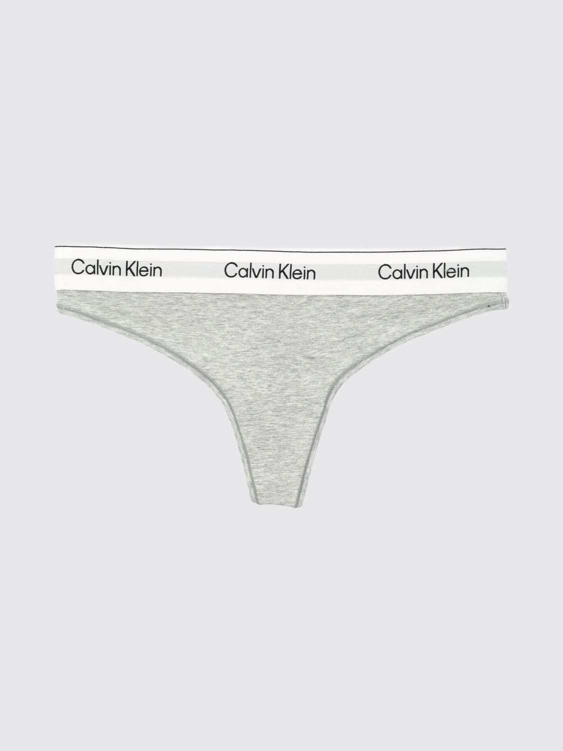 Calvin Klein Cotton and Modal Blend Thong with Logo Waistband · L