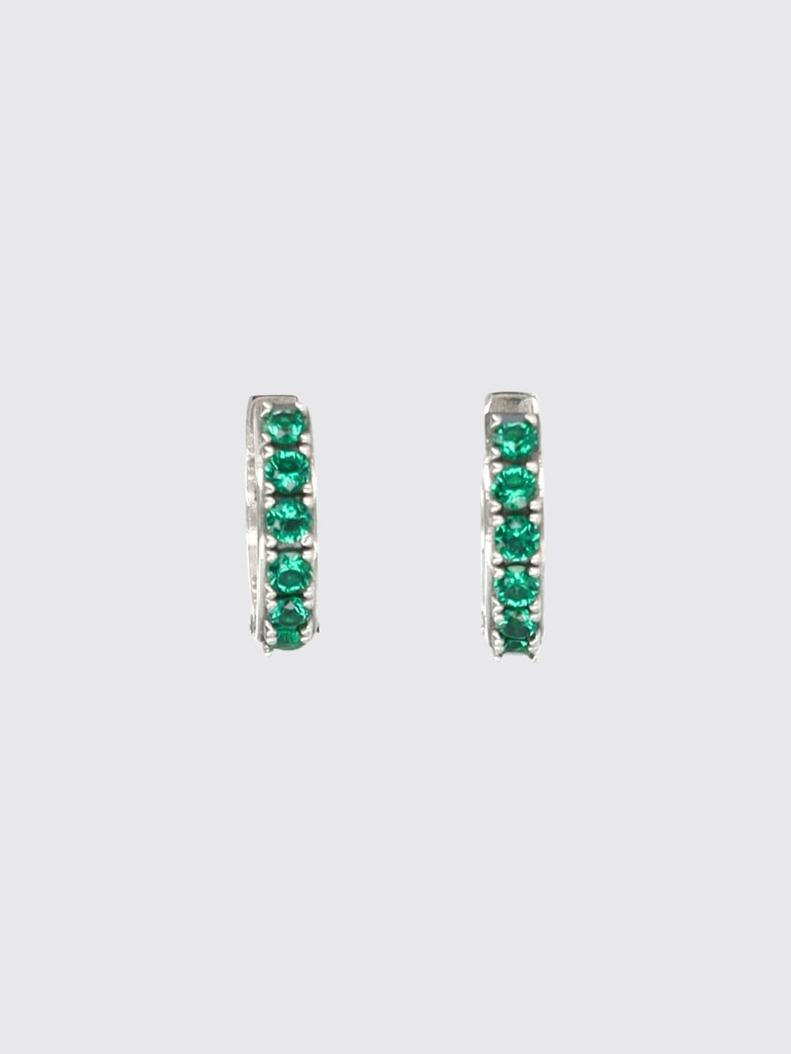 Emanuele Bicocchi Sterling Silver Hoop Earrings with Coloured Zirconia