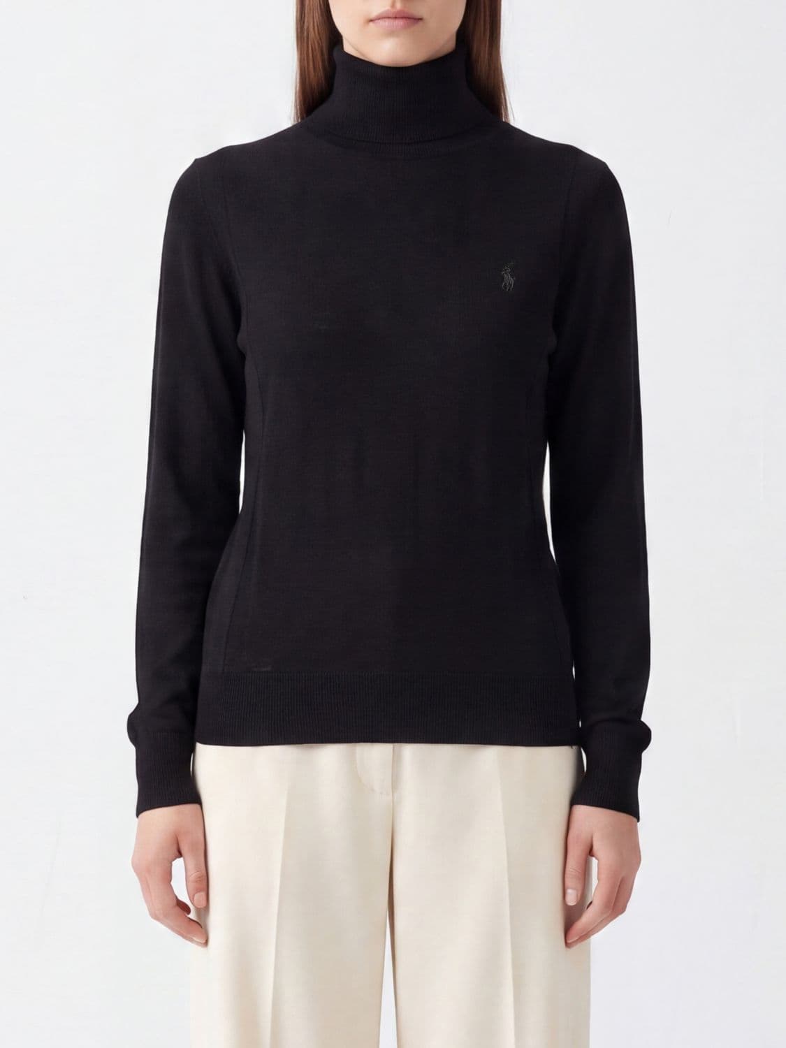 Polo Ralph Lauren Long-Sleeved Turtleneck Jumper in Wool with Pony Logo