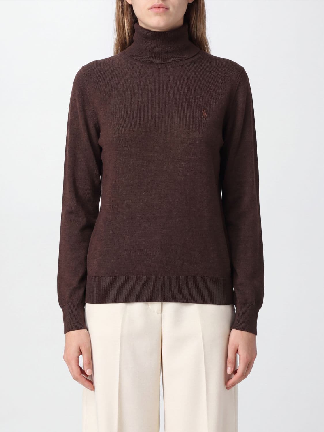 Polo Ralph Lauren Long-Sleeved Turtleneck Jumper in Wool with Pony Logo