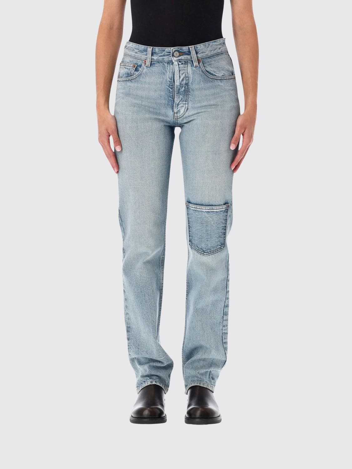 Mm6 Maison Margiela Straight-Leg Jeans in Cotton Denim with Logo