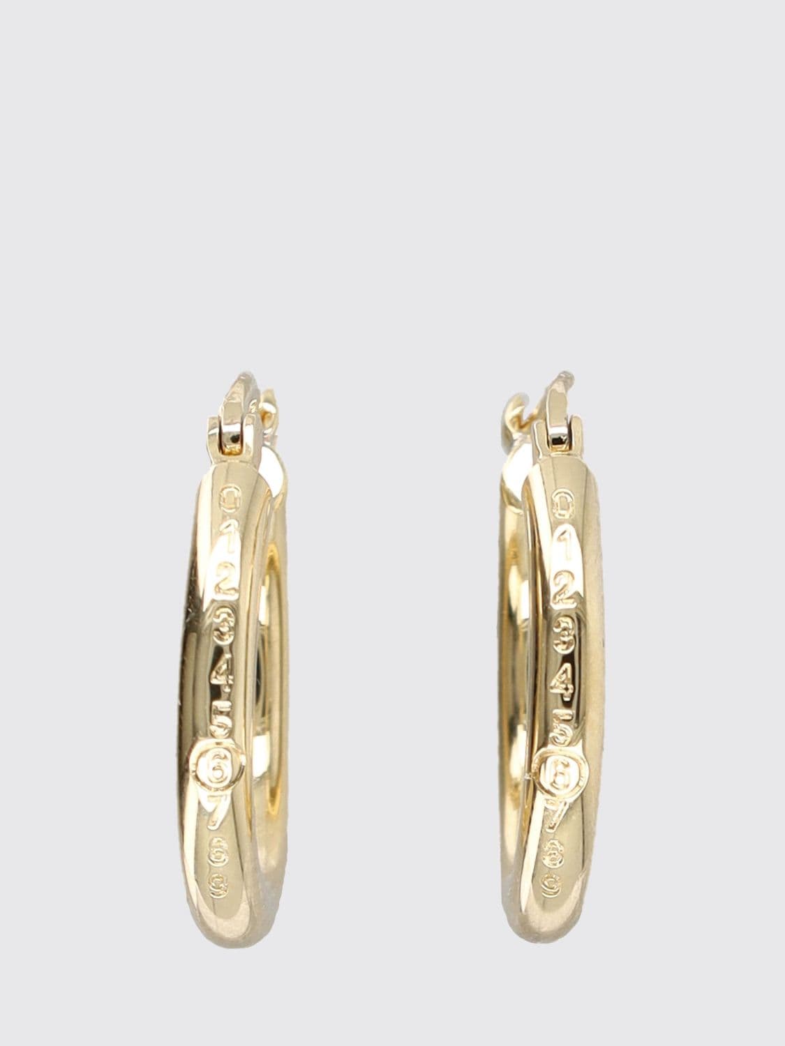 Mm6 Maison Margiela Engraved Numeric Logo Brass Hoop Earring · OS