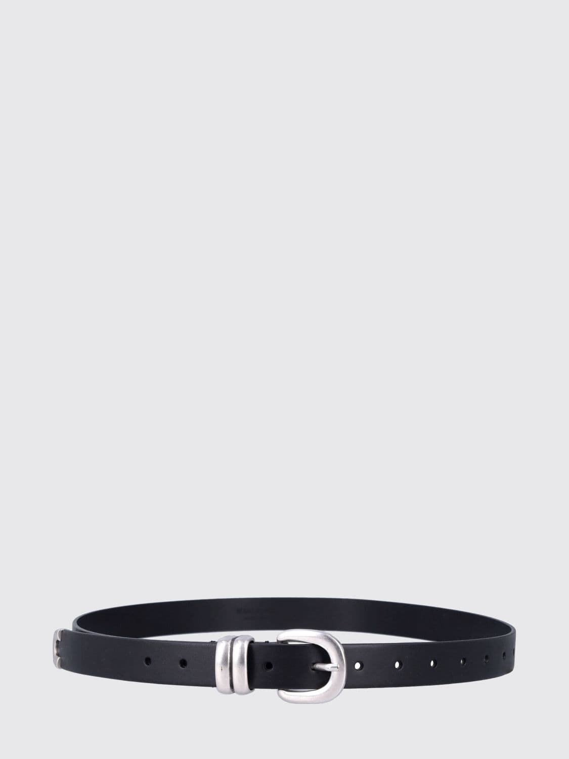 By Malene Birger Smooth Calfskin Leather Belt with Pin Buckle