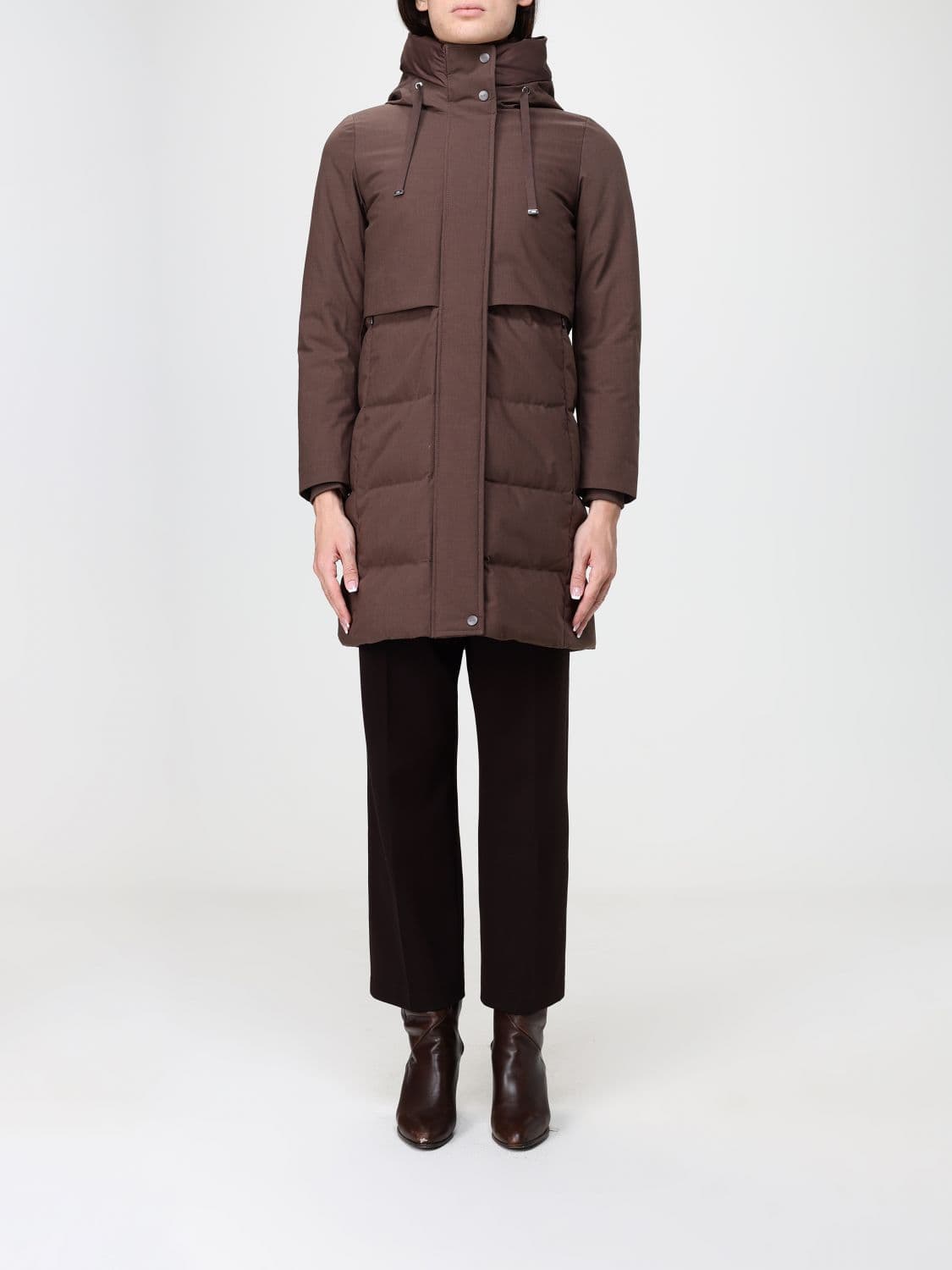 Duno Charlene Arborea Wool-Blend and Nylon Down Coat with Hood