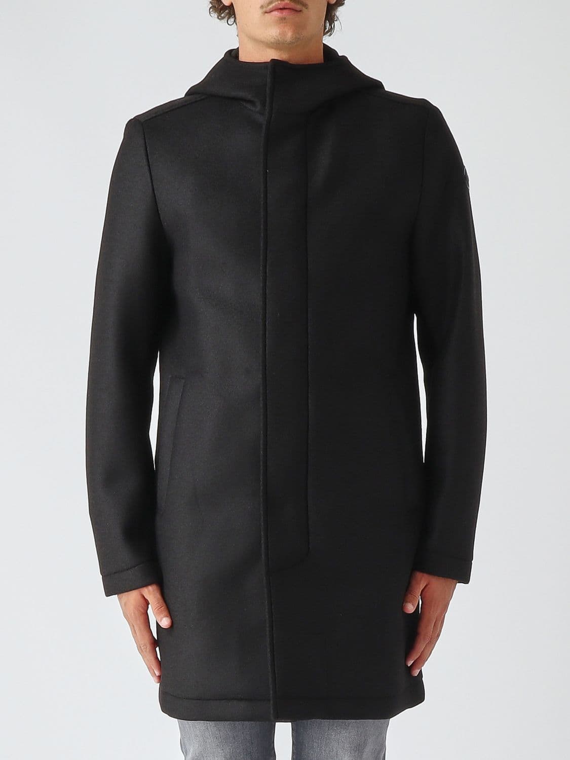Colmar Tasteful Knee-Length Hooded Coat in Wool Blend with High Neck