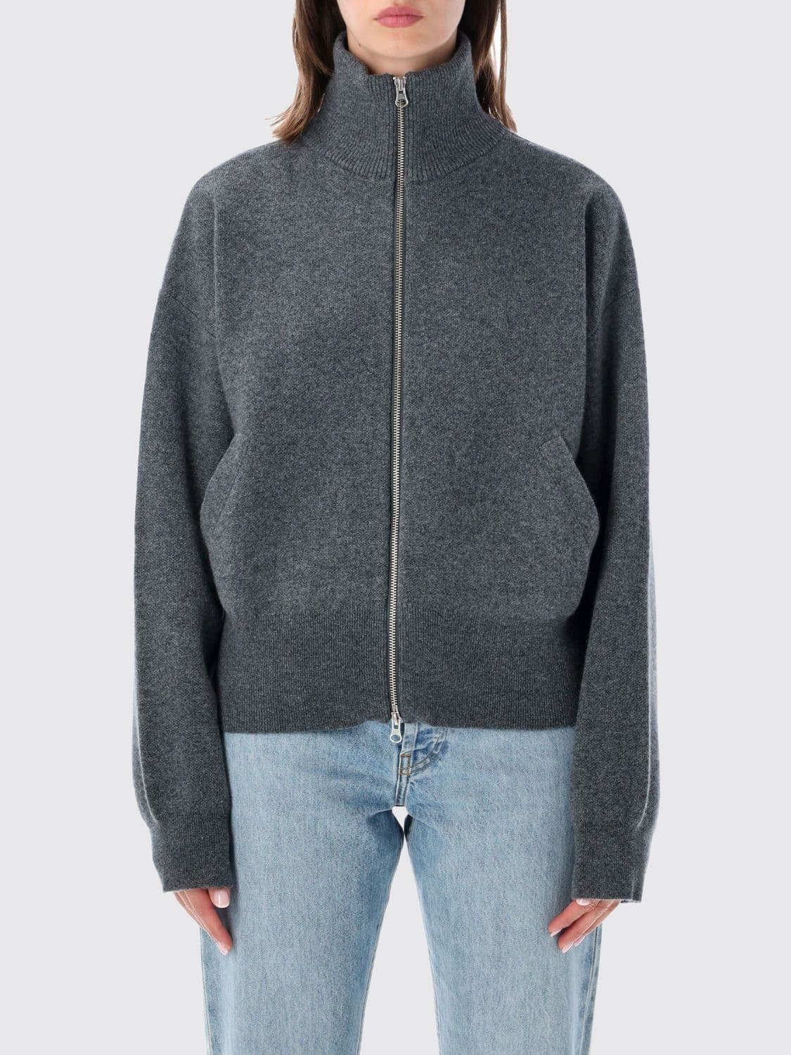 Extreme Cashmere 100% Cashmere Turtleneck Zip Cardigan