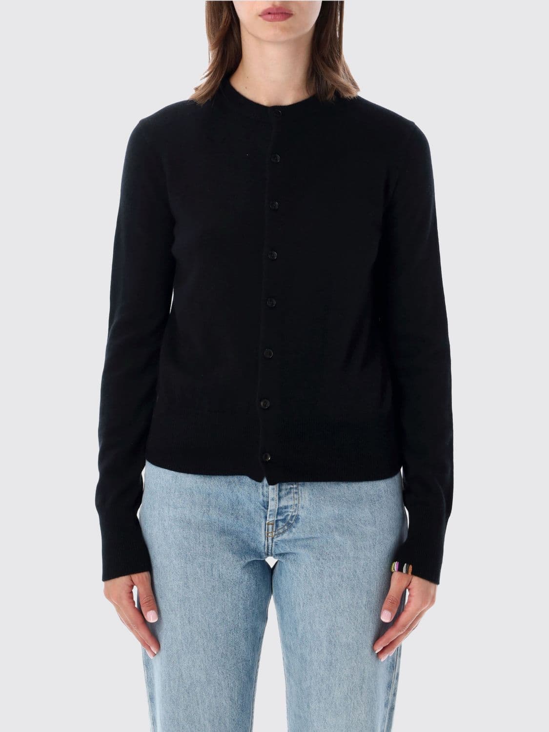 Extreme Cashmere Slim Fit Crewneck Cardigan in 100% Cashmere