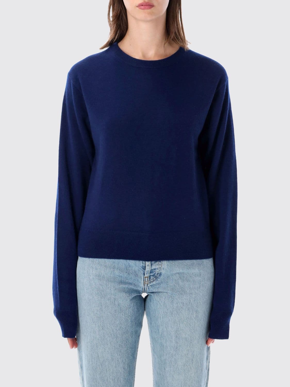 Extreme Cashmere Dropped Shoulder Crewneck Jumper in 100% Cashmere