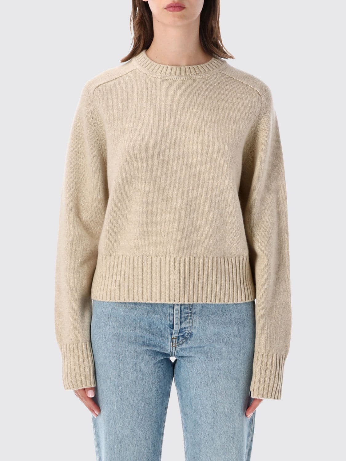 Extreme Cashmere Dropped Shoulder Crewneck Jumper in 100% Cashmere