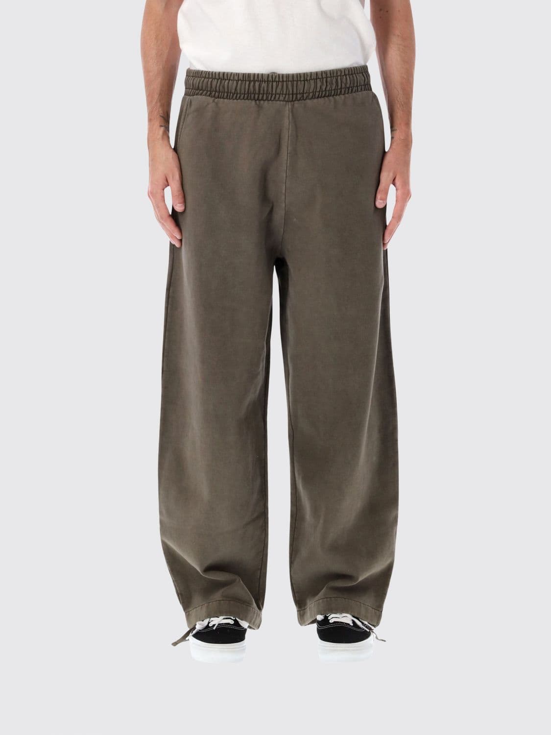 Obey Wide-Leg Cotton Jersey Jogger Trousers with Drawstring