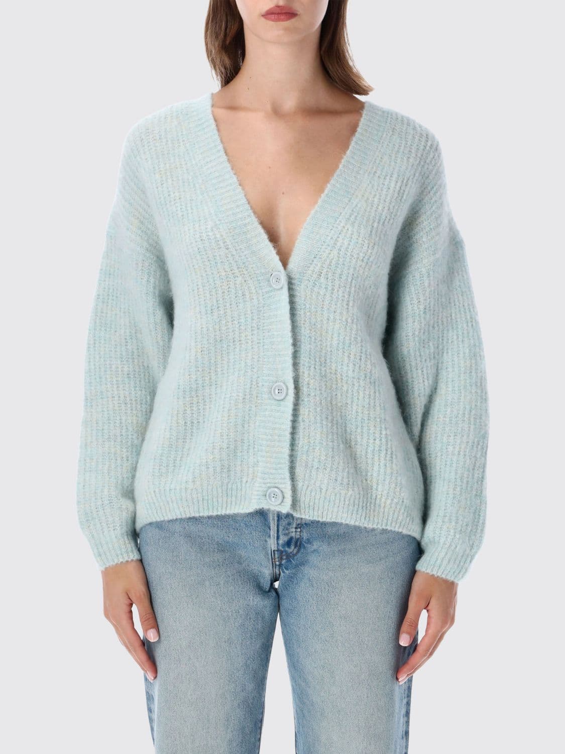American Vintage Relaxed Fit Alpaca and Wool Blend V-Neck Cardigan
