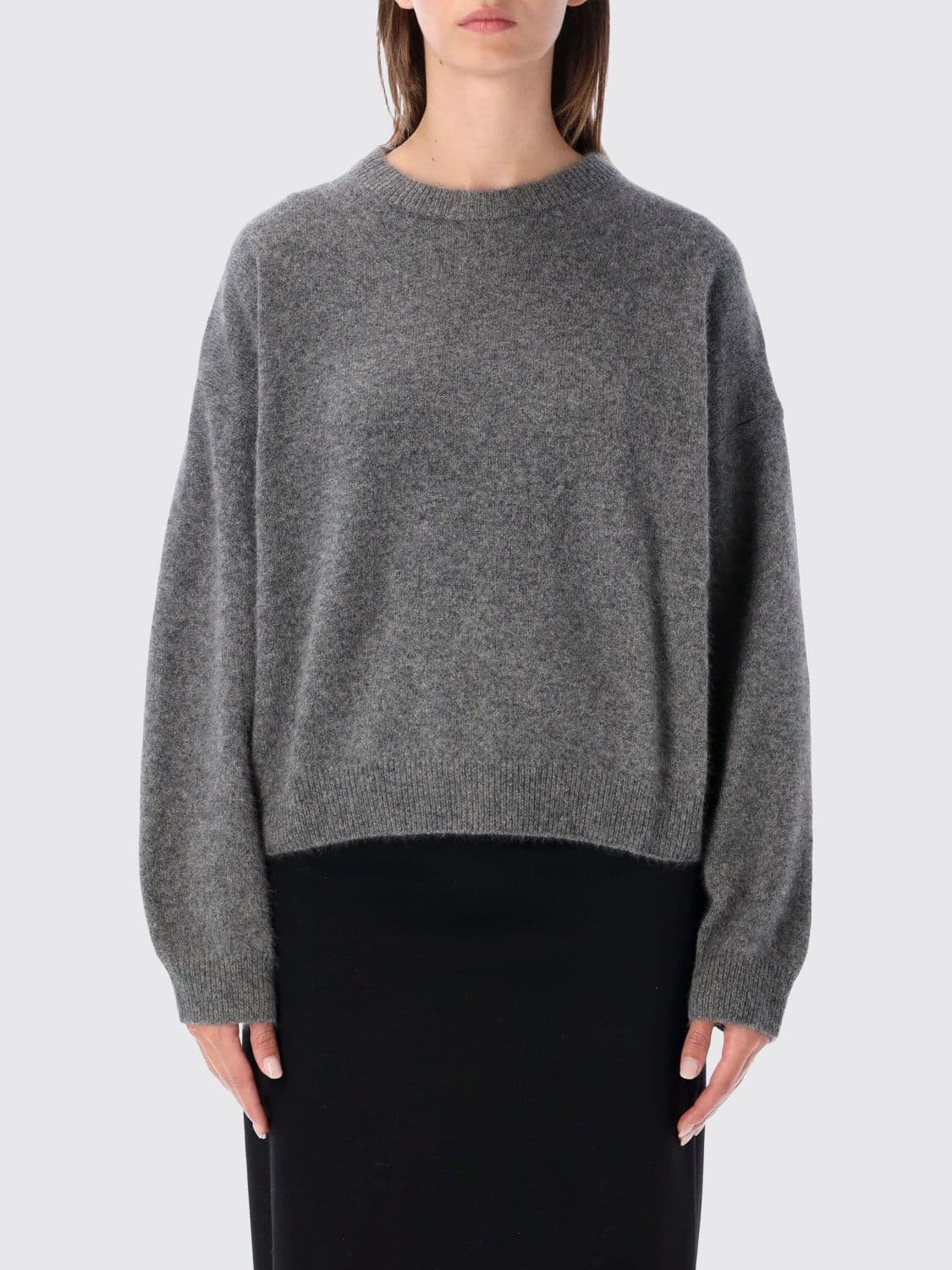 Loulou De Saison Crewneck Jumper in a Wool and Yak Blend with Dropped Shoulders