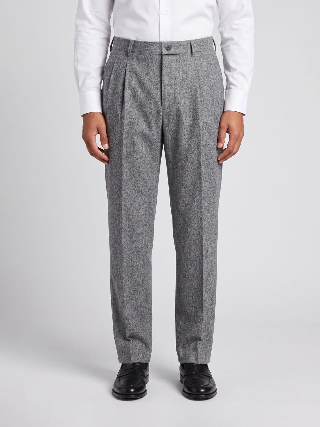 Golden Goose Pleated Virgin Wool Tailored Trousers with a Mid-Rise Waist