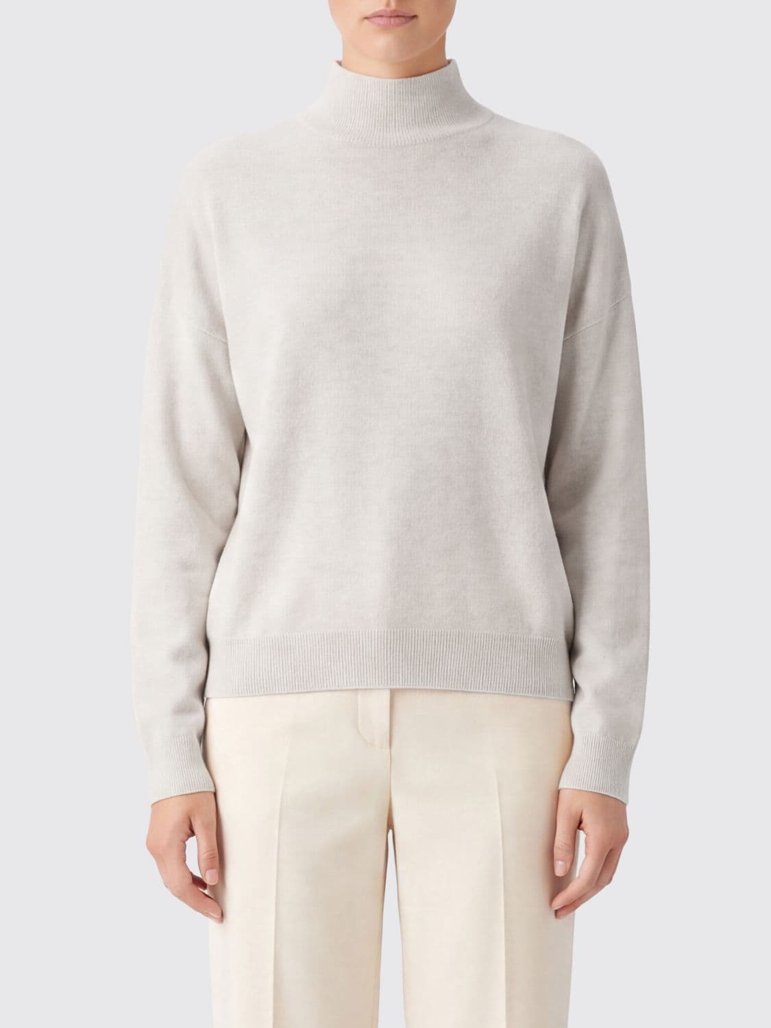 Brunello Cucinelli 100% Cashmere Roll Neck Jumper with Ribbed Trim