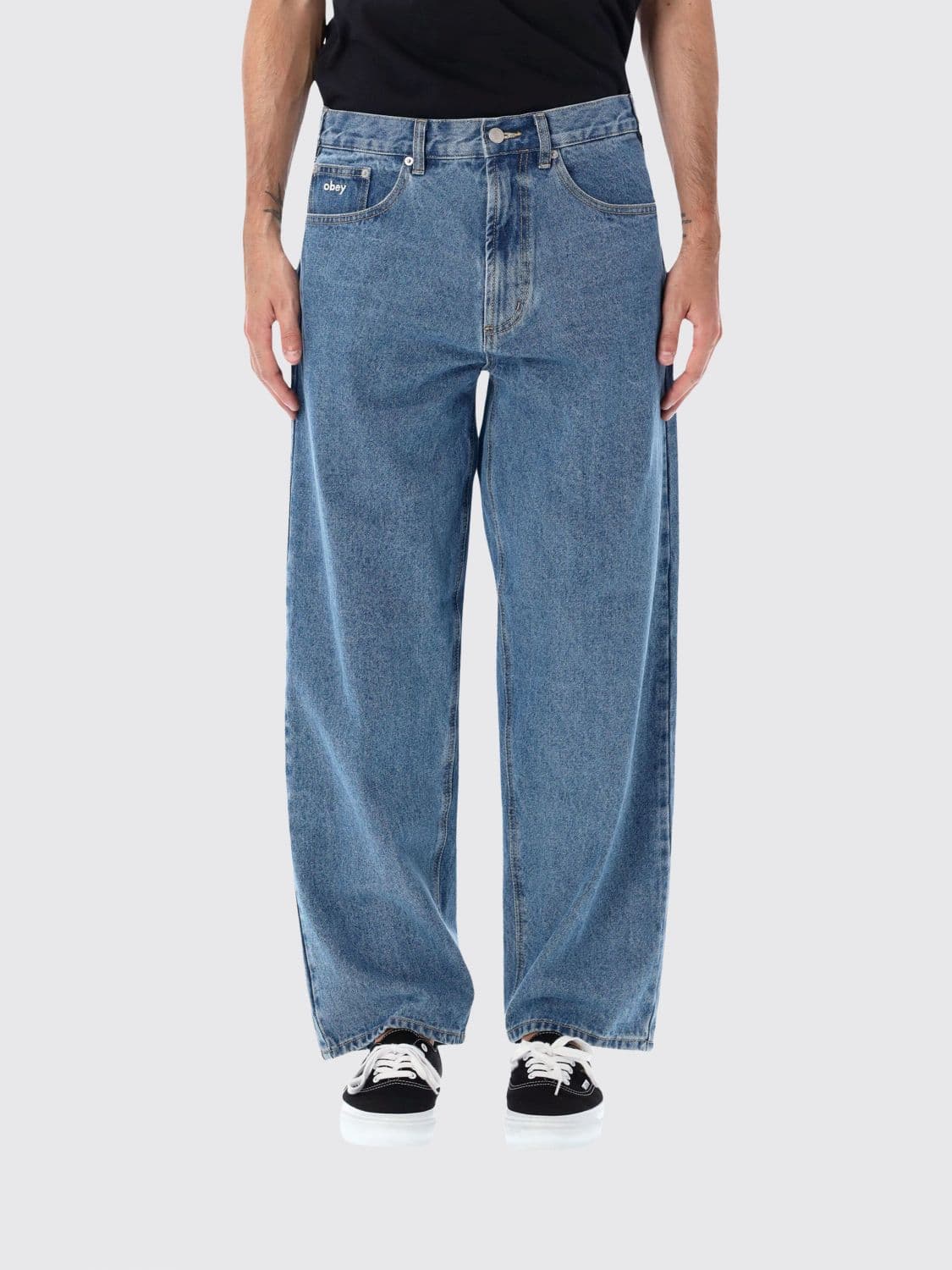 Obey Bigwig Mid-Rise Wide-Leg Cotton Denim Jeans