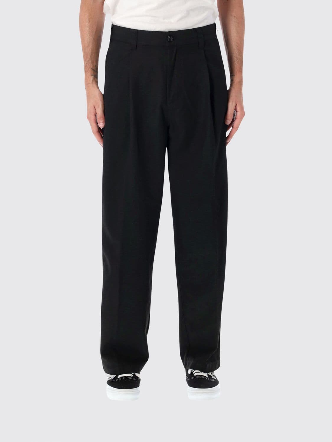 Obey Dean Wide-Leg Rayon-Blend Trousers with Pleats