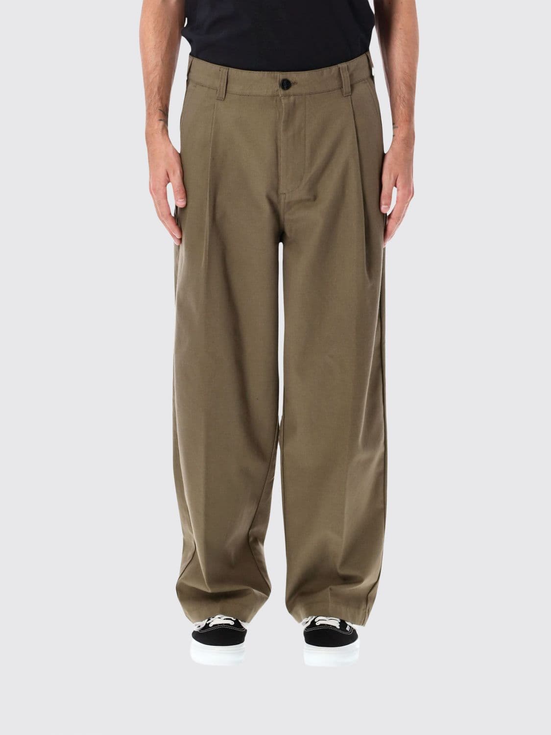 Obey Dean Wide-Leg Rayon-Blend Trousers with Pleats