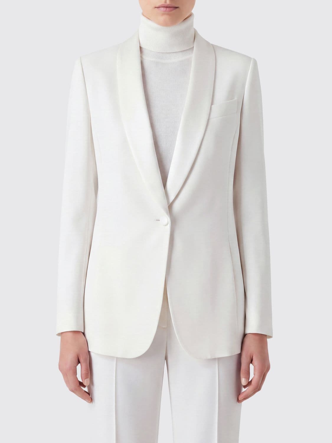 Giorgio Armani Single-Breasted Silk Tuxedo Blazer with Shawl Collar