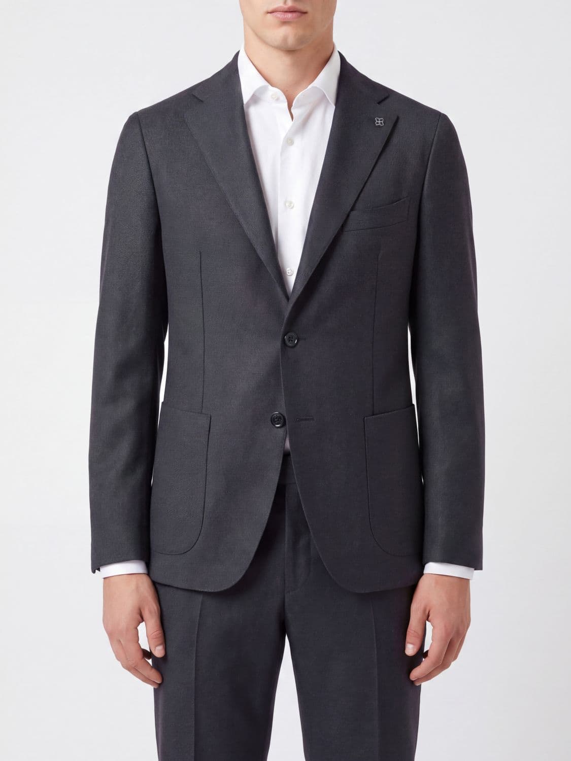 Tagliatore Single-Breasted Blazer in Cupro and Viscose Blend with Patch Pockets