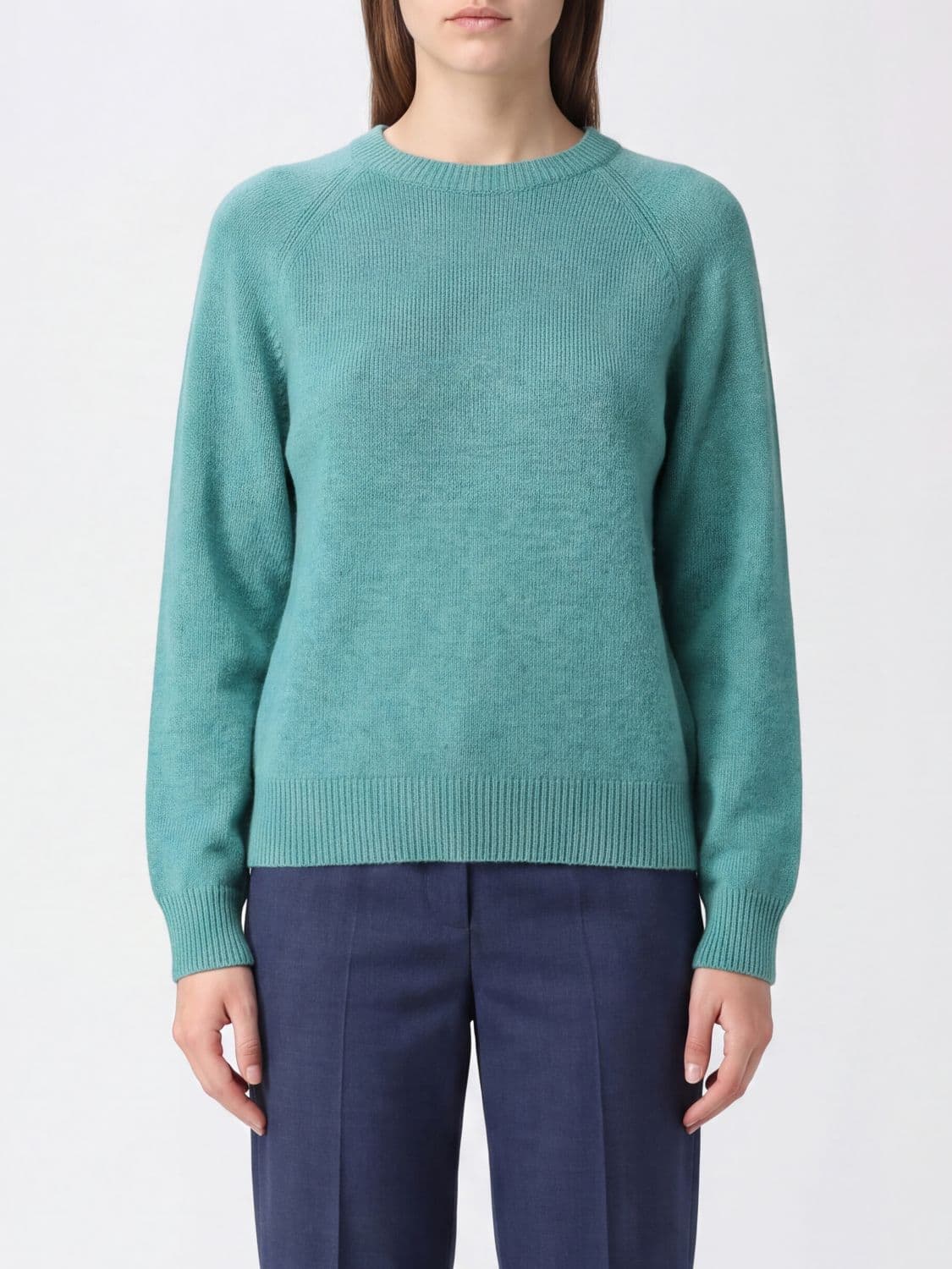 The Frankie Shop Crewneck Jumper in Wool Blend with Ribbed Edges