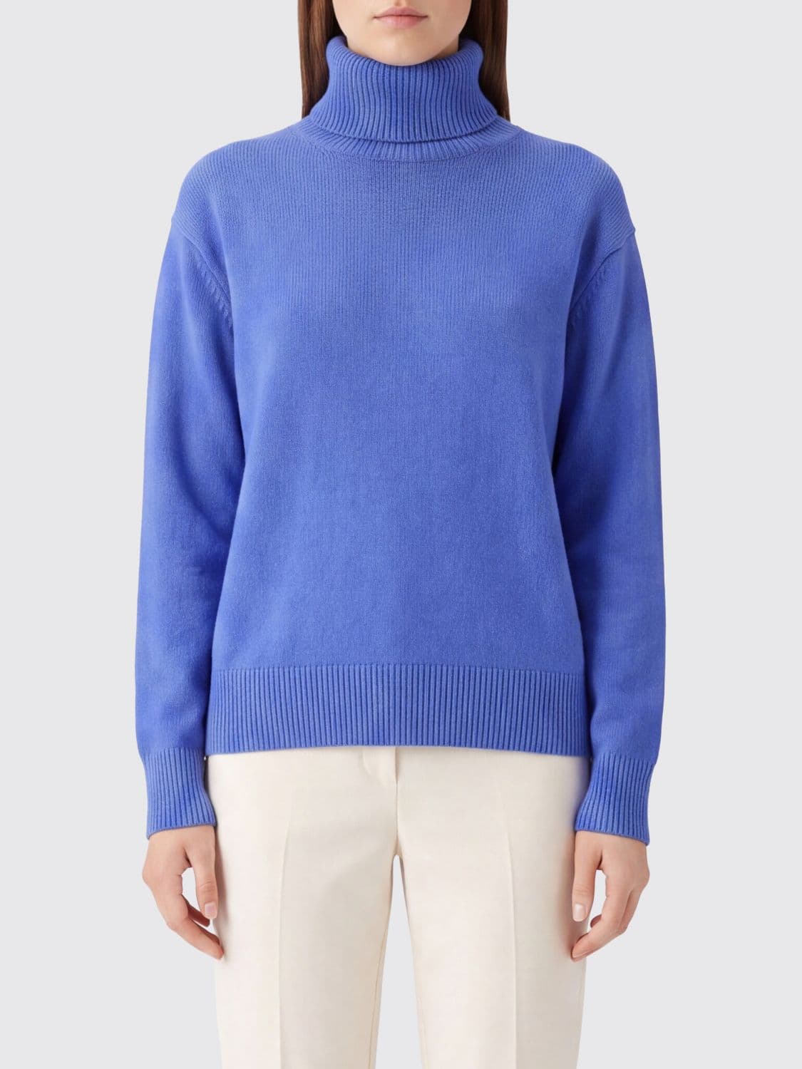 The Frankie Shop Turtleneck Jumper in Wool and Cashmere with Ribbed Trim