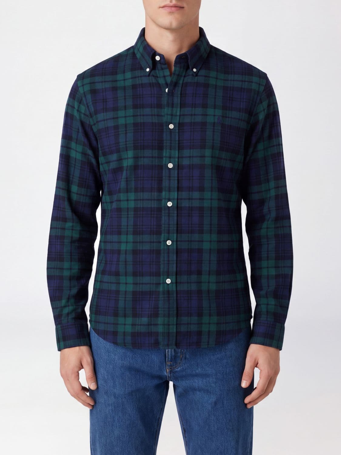 Polo Ralph Lauren Check Cotton Shirt with Button-Down Collar