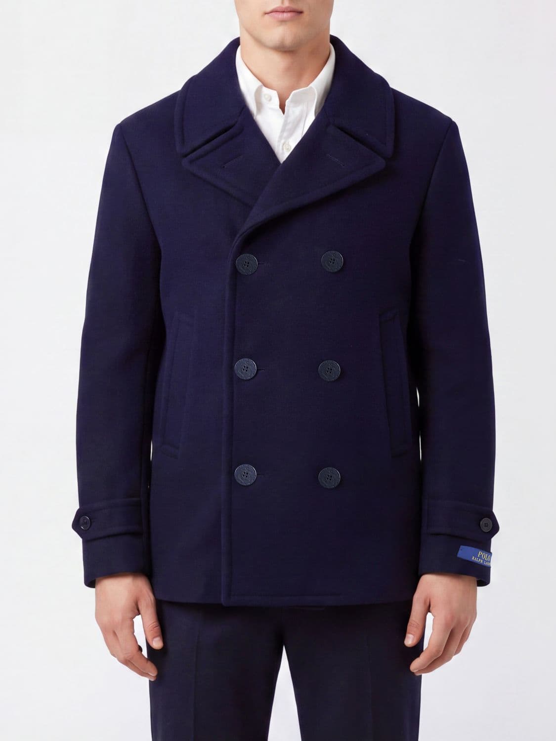 Polo Ralph Lauren Double-Breasted Peacoat in Recycled Wool and Polyester Blend