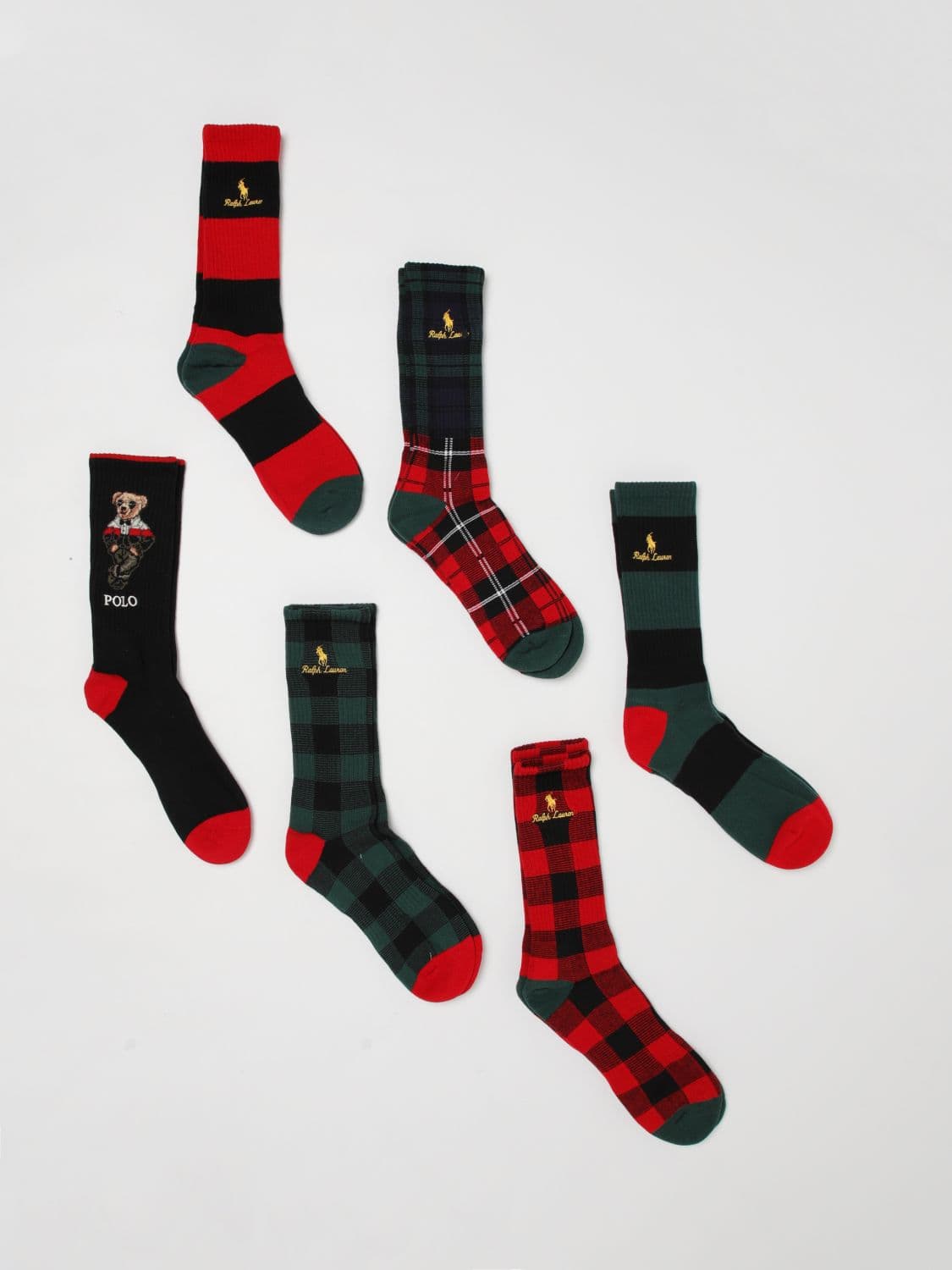 Polo Ralph Lauren Set of 6 Pairs of Patterned Stretch-Cotton Socks