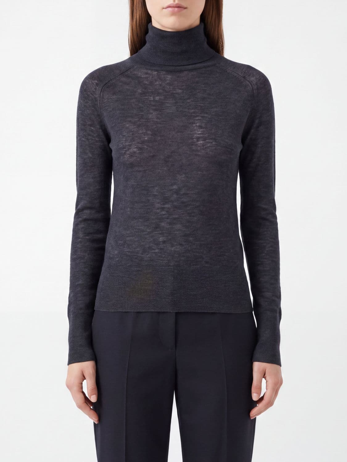 Joseph Slim Fit Turtleneck Jumper in 100% Cashmere with Ribbed Trim