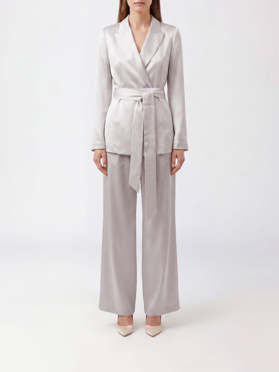 Joseph Silk Robe-Style Blazer with Lapels and a Tie-Fastening Waist Belt